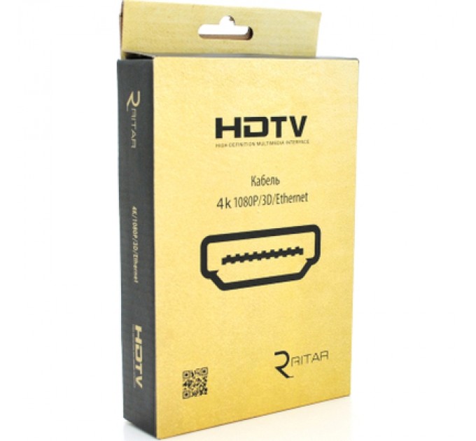 Ritar Кабель мультимедійний HDMI M to HDMI M 2.0m V2.0 4K black Ritar (HDMI(M)/(M)V2.0-2m-347B)