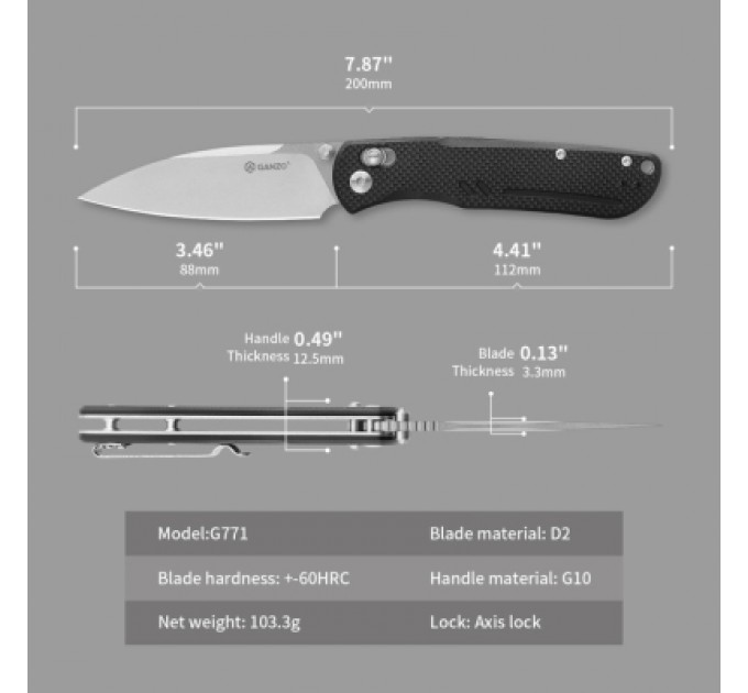 Ganzo Ніж Ganzo G771-BK