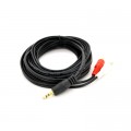 Voltronic Кабель мультимедійний 3.5mm M to 2xRCA M 1.5m black Voltronic (YT-3.5(M)/2хRCA(M)-1.5Cu)