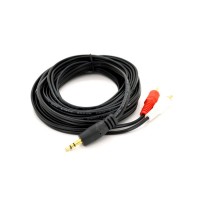 Кабель мультимедійний 3.5mm M to 2xRCA M 1.5m black Voltronic (YT-3.5(M)/2хRCA(M)-1.5Cu)