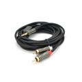 VEGGIEG Кабель мультимедійний 3.5mm M to 2xRCA M 3.0m black VEGGIEG (YT-AR2-3)