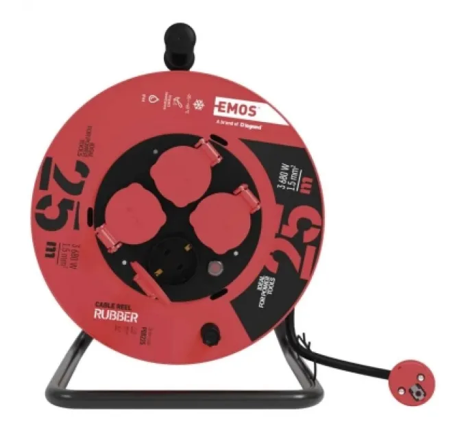 EMOS Мережевий подовжувач EMOS катушка 4 роз., 25 м (P08225)