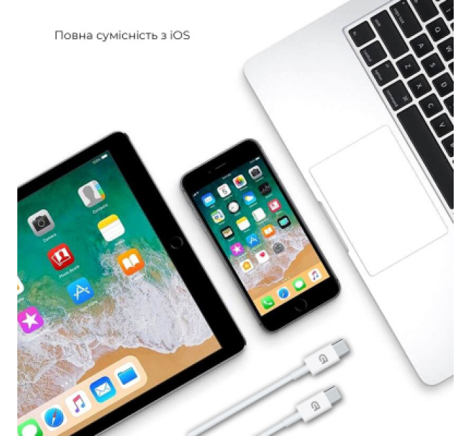 Armorstandart Дата кабель USB-C to USB-C 2.0m ABMLL82 white Armorstandart (ARM63474)