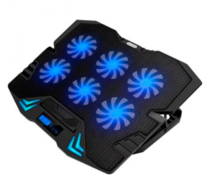 IceCoorel Підставка до ноутбука IceCoorel 10-17", 6*70mm 1800 RPM, 2*USB, + LCD, 365*297*30mm, Black (K8)