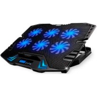 Підставка до ноутбука IceCoorel 10-17", 6*70mm 1800 RPM, 2*USB, + LCD, 365*297*30mm, Black (K8)