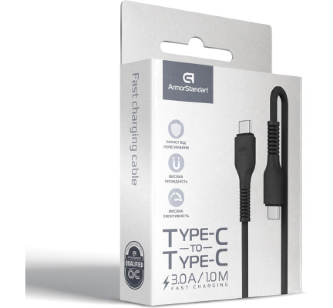 Armorstandart Дата кабель USB-C to USB-C 1.0m AR88 3A black Armorstandart (ARM65293)