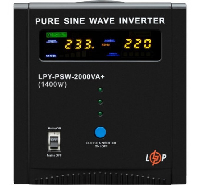 LogicPower Пристрій безперебійного живлення LogicPower LPY- PSW-2000VA+ (1400W) (22873)