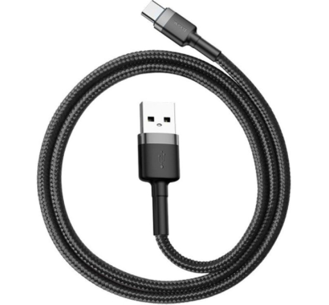 Baseus Дата кабель USB 2.0 AM to Type-C 2.0m 2A Gray-Black Baseus (CATKLF-CG1)