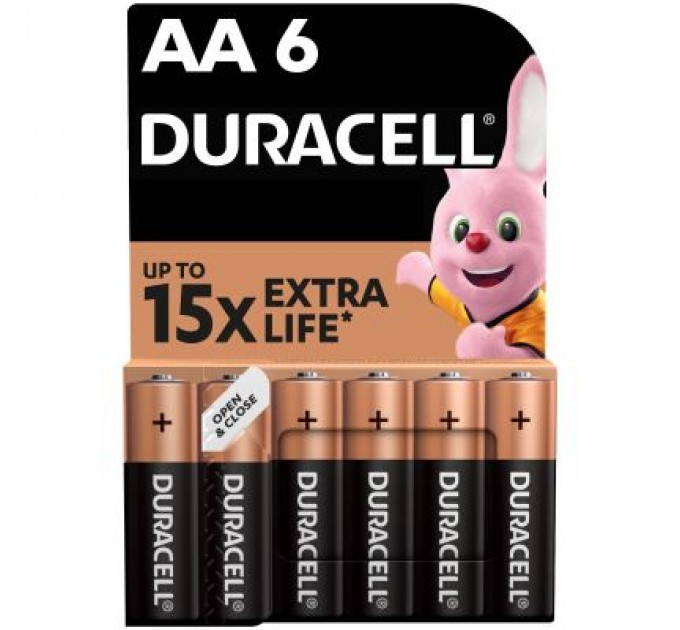 Duracell Батарейка Duracell AA лужні 6 шт. в упаковці (5007757)