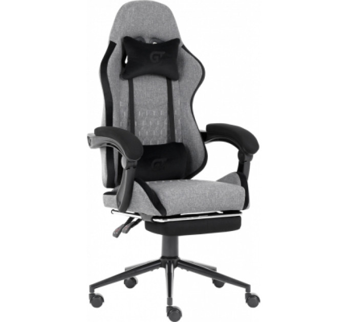 GT Racer Крісло ігрове GT Racer X-2324 Gray/Black (X-2324 Fabric Gray/Black Suede)