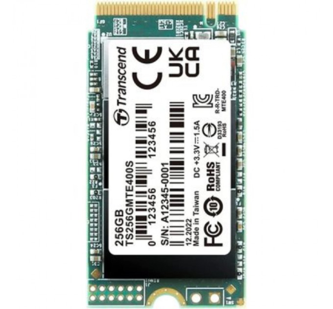 Transcend Накопичувач SSD M.2 2242 256GB Transcend (TS256GMTE400S)