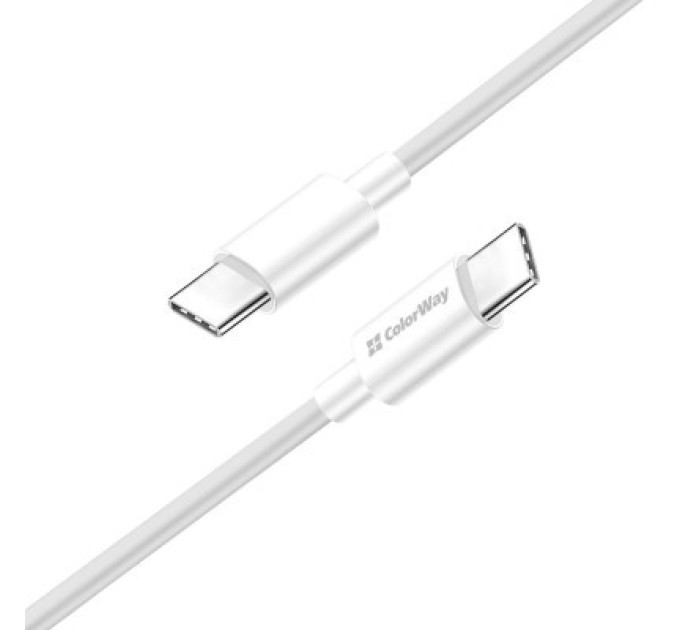 ColorWay Дата кабель USB-C to USB-C 2.0m 3A 65W white ColorWay (CW-CBPDCC056-WT)