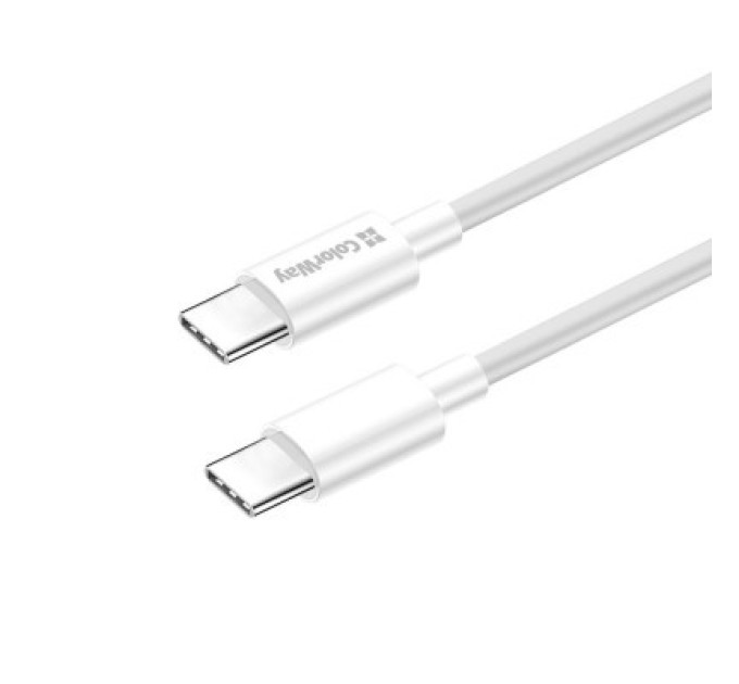 ColorWay Дата кабель USB-C to USB-C 2.0m 3A 65W white ColorWay (CW-CBPDCC056-WT)