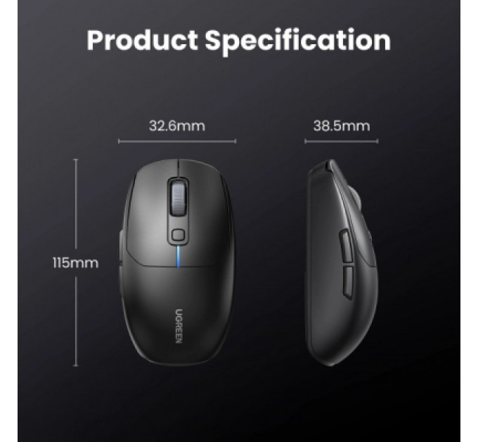 Ugreen Мишка Ugreen MU103 Wireless/Bluetooth Black (90539)
