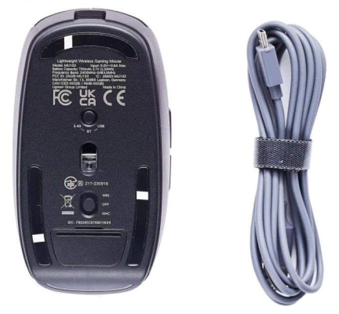 Ugreen Мишка Ugreen MU103 Wireless/Bluetooth Black (90539)