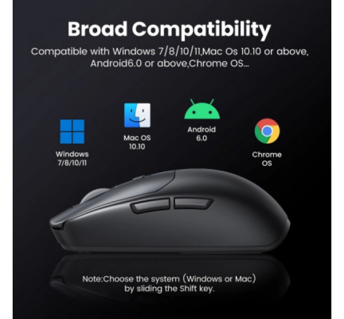 Ugreen Мишка Ugreen MU103 Wireless/Bluetooth Black (90539)