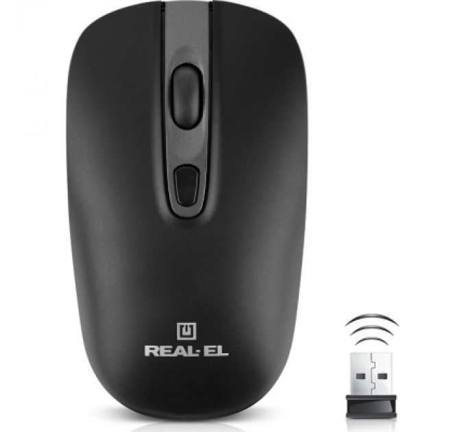 Мишка REAL-EL RM-350W Wireless Black/Gray (EL123200043)