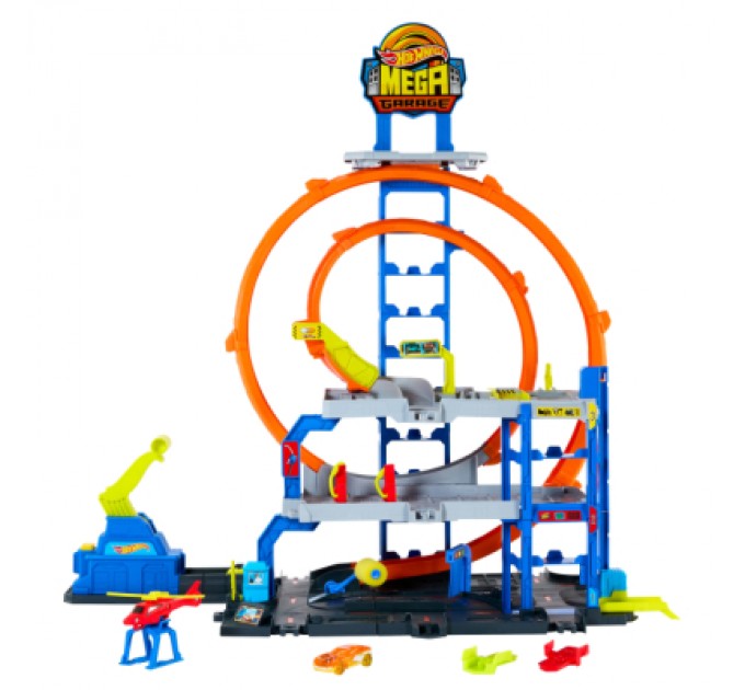 Hot Wheels Автотрек Hot Wheels City Гараж з мега петлею (JBM74)