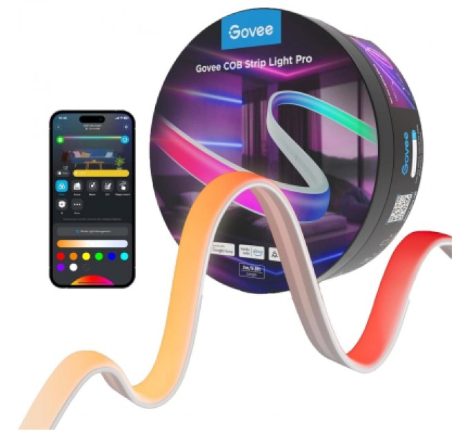 Govee Світлодіодна стрічка Govee H61E5 COB Strip Light Pro 3m RGBIC+W WI-FI/Bluetooth white (H61E53D1)