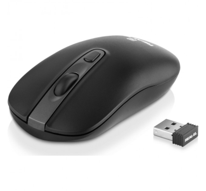 Мишка REAL-EL RM-350W Wireless Black/Gray (EL123200043)