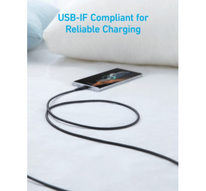 Anker Дата кабель USB 2.0 AM to Type-C 0.9m 322 Black Anker (A81H5G11)