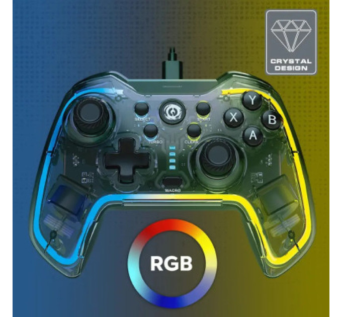 Canyon Геймпад Canyon Brighter GP-02 Wired RGB 4in1 PS3/Android BOX-TV/Nintendo Crystal (CND-GP02)
