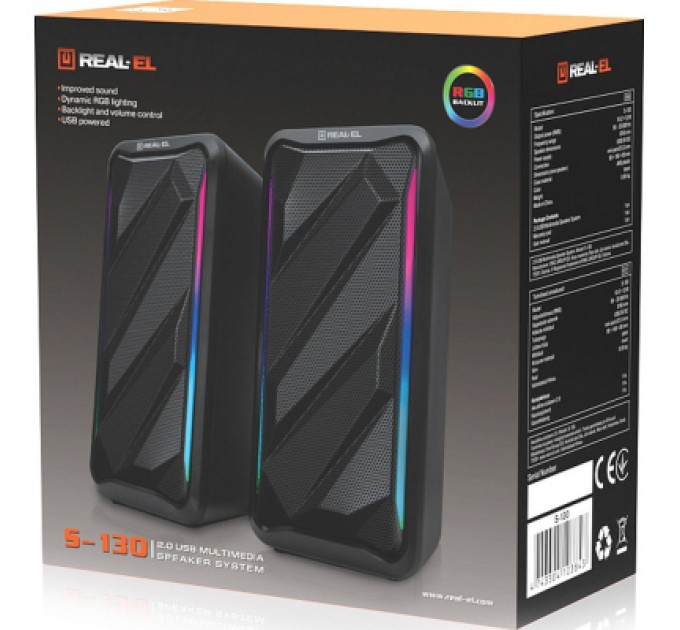 REAL-EL Акустична система REAL-EL S-130 USB Black (EL121100018)