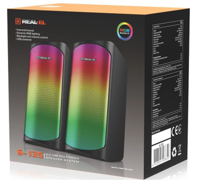 REAL-EL Акустична система REAL-EL S-135 USB Black (EL121100019)