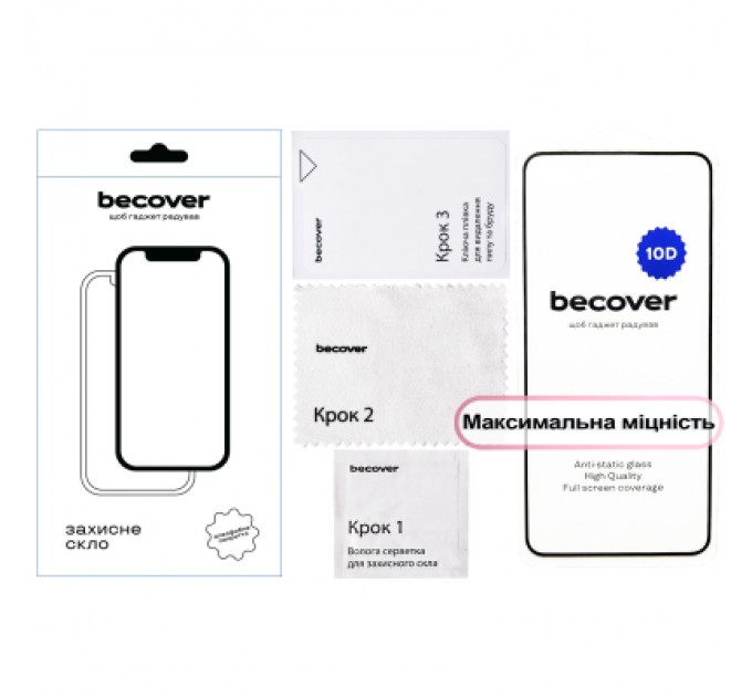BeCover Скло захисне BeCover 10D Motorola Moto G86 Black (713743)