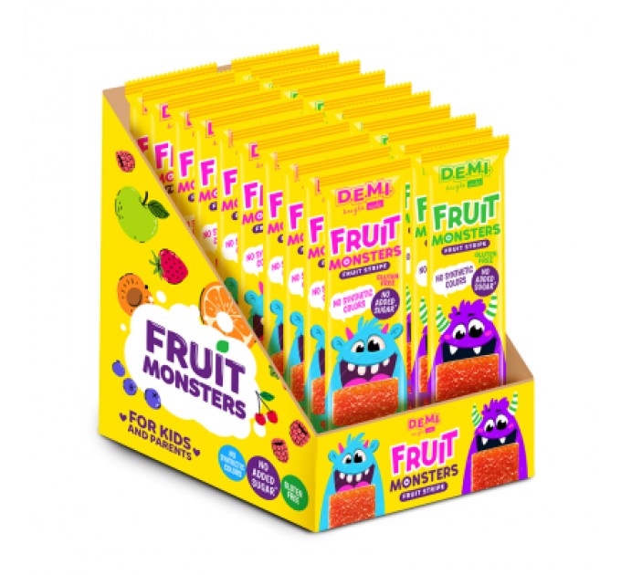 Demi Цукерка Demi Fruit Monsters Пастила фруктова з смаком полуниці 15 г (de.21937)