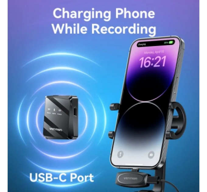 Vention Мікрофон Vention USB-C 2-Pack Wireless Lavalier Black (NCBB0)