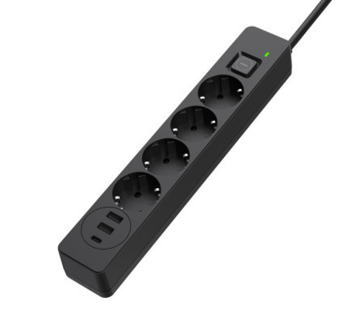ColorWay Мережевий фільтр живлення ColorWay CW-CHE435PDB, 4 розетки/3USB 5M (CW-CHE435PDB)