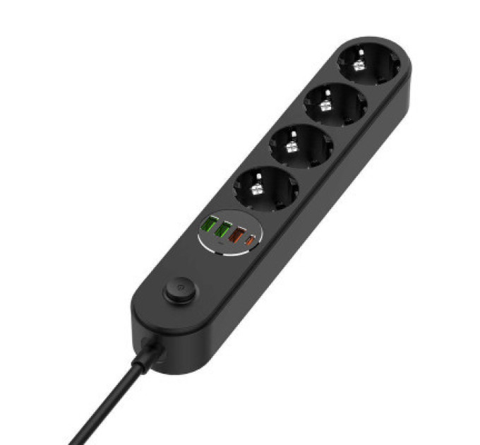 ColorWay Мережевий фільтр живлення ColorWay CW-CHE44PDB, 4 розетки/4USB 2M (CW-CHE44PDB)