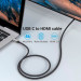 Vention Кабель мультимедійний USB-C 3.1 to HDMI 1.5m 4K 60 Гц Thunderbolt 3 HDCP2.2 PVC Black Vention (CRBBG)