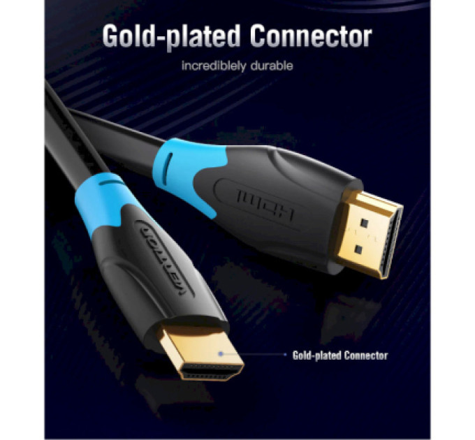 Vention Кабель мультимедійний HDMI to HDMI 5.0m V2.0 4K 60Hz PVC Vention (AACBJ)