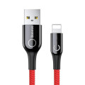 Baseus Дата кабель USB 2.0 AM to Lightning C-shaped Light Intelligent power-off Red Baseus (CALCD-09)