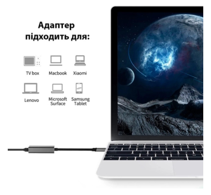 Dynamode Адаптер Dynamode USB3.0 Type-C to 1000/100 Mbit/s RJ-45 (RTL8153) 0.13 m (DM-AD-GLAN-C)