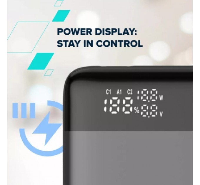 Canyon Батарея універсальна Canyon PB-240 25000mAh, PD3.1/140W, PPS, QC3.0, AFC & SCP, Digital Display (CNS-CPB240)