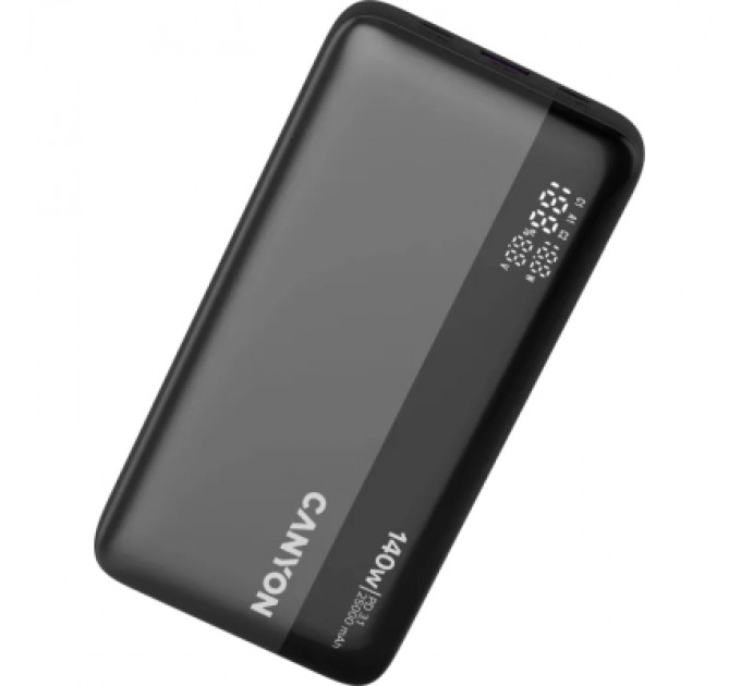 Canyon Батарея універсальна Canyon PB-240 25000mAh, PD3.1/140W, PPS, QC3.0, AFC & SCP, Digital Display (CNS-CPB240)