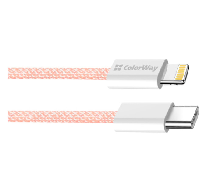 ColorWay Дата кабель USB-C to Lightning 1.0m 27W pink ColorWay (CW-CBPDCL061-P)