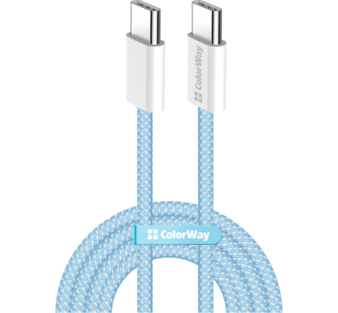 ColorWay Дата кабель USB-C to USB-C 1.0m 60W 3.0А blue ColorWay (CW-CBPDCC061-BL)