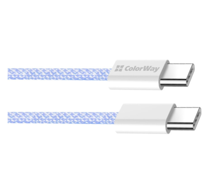 ColorWay Дата кабель USB-C to USB-C 1.0m 60W 3.0А purple ColorWay (CW-CBPDCC061-PU)
