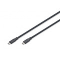 Digitus Дата кабель USB-C to USB-C 1.0m USB 4.0 Gen3 40G 240W 8K silicone black Digitus (AK-300344-010-S)