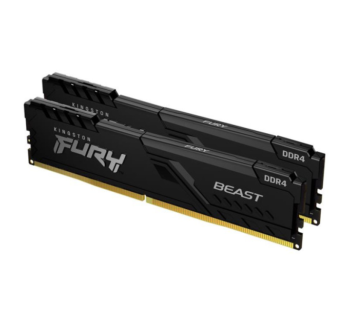 Kingston Fury (ex.HyperX) Модуль пам'яті для комп'ютера DDR4 64GB (2x32GB) 3200 MHz Fury Beast Black Kingston Fury (ex.HyperX) (KF432C16BBK2/64)