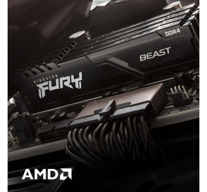 Kingston Fury (ex.HyperX) Модуль пам'яті для комп'ютера DDR4 32GB (2x16GB) 3200 MHz Fury Beast Black Kingston Fury (ex.HyperX) (KF432C16BBK2/32)
