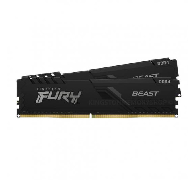 Kingston Fury (ex.HyperX) Модуль пам'яті для комп'ютера DDR4 32GB (2x16GB) 3200 MHz Fury Beast Black Kingston Fury (ex.HyperX) (KF432C16BBK2/32)