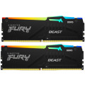 Kingston Fury (ex.HyperX) Модуль пам'яті для комп'ютера DDR5 16GB (2x8GB) 5200 MHz FURY Beast RGB Kingston Fury (ex.HyperX) (KF552C40BBAK2-16)