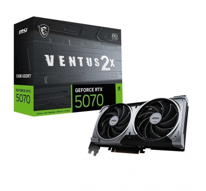 MSI Відеокарта GF RTX 5070 12GB GDDR7 Ventus 2X OC MSI (GeForce RTX 5070 12G VENTUS 2X OC)