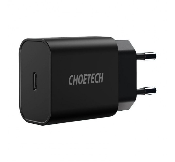 Choetech Мережевий зарядний пристрій Choetech (1USBх3A) Type-C PD20W Charger Black (Q5004-EU)