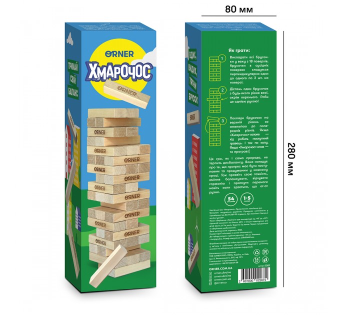 Orner Настільна гра Orner Дженга Хмарочос ЕКО (orner-2089)